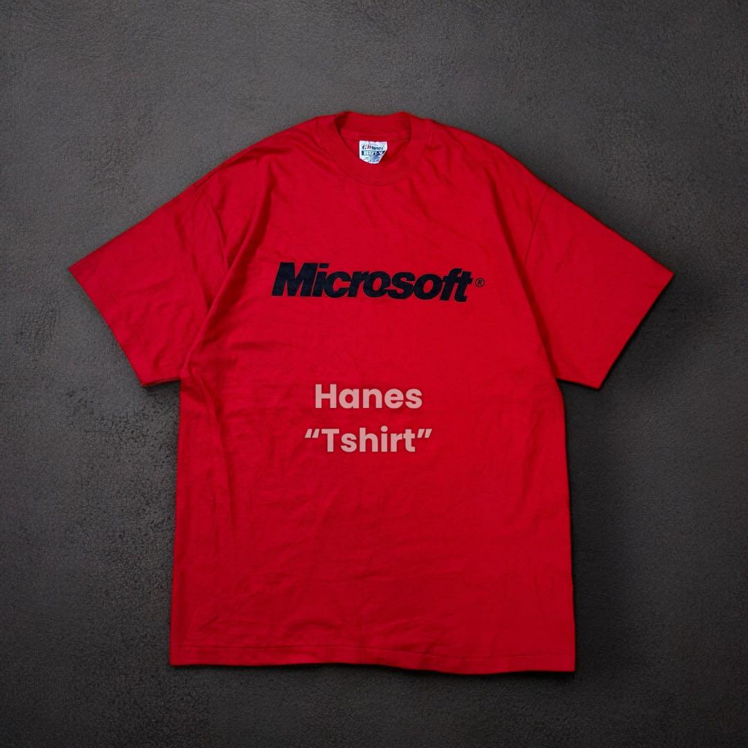 90s Microsoft Hanes 企業 Tシャツ USA製 シングル 古着