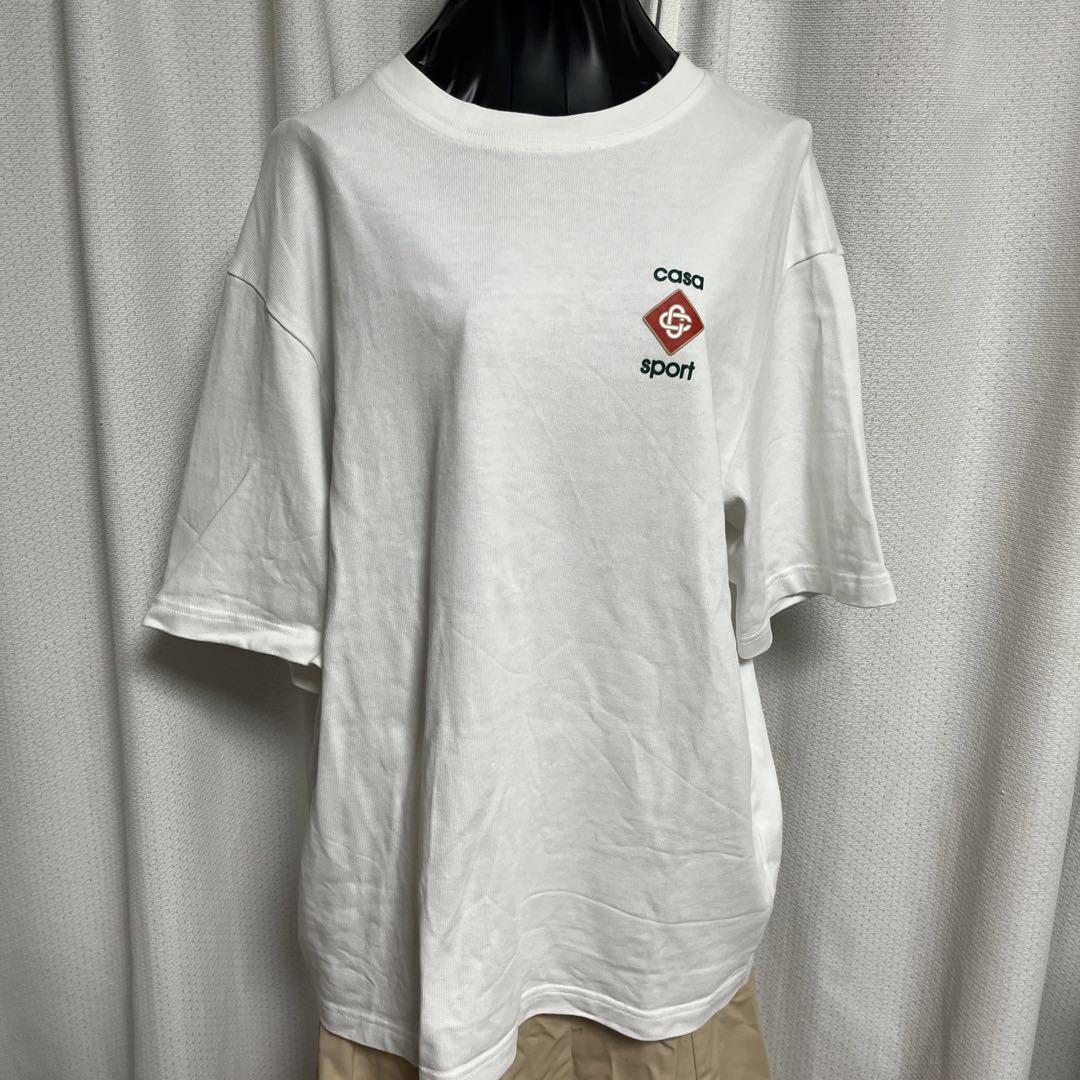 カサブランカ ロゴ Tシャツ 白色 ホワイト メンズ　M
