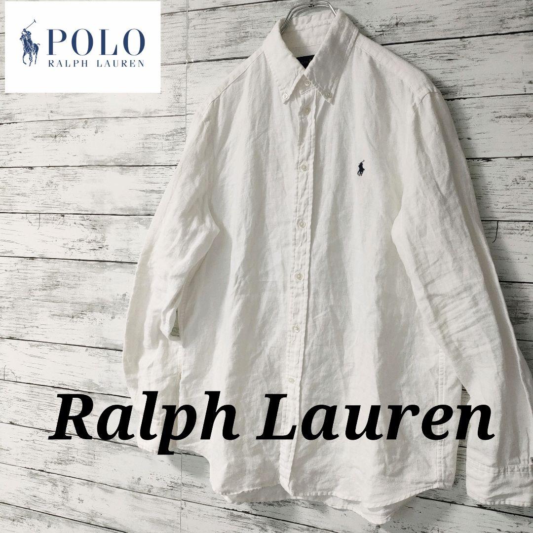 ★Ralph Lauren★リネンシャツ★ホワイト★長袖シャツ★リネン100%
