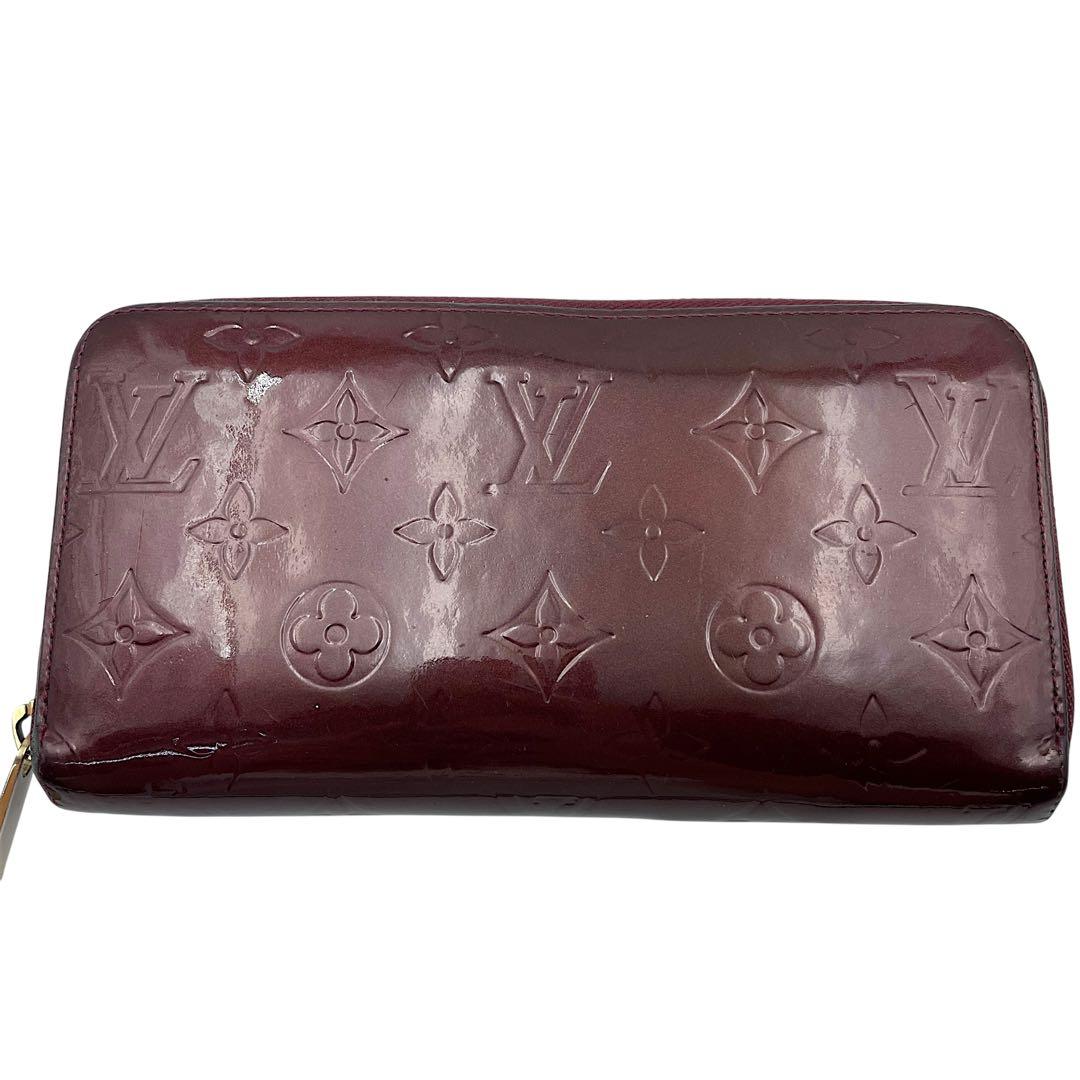 【微美品】ルイヴィトン　長財布　ラウンドファスナー　赤　ワインレッド