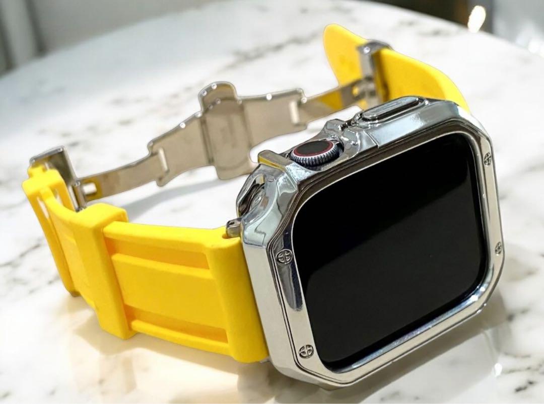 Apple Watch46ラバーバンドベルト アップルウォッチカバーケース125
