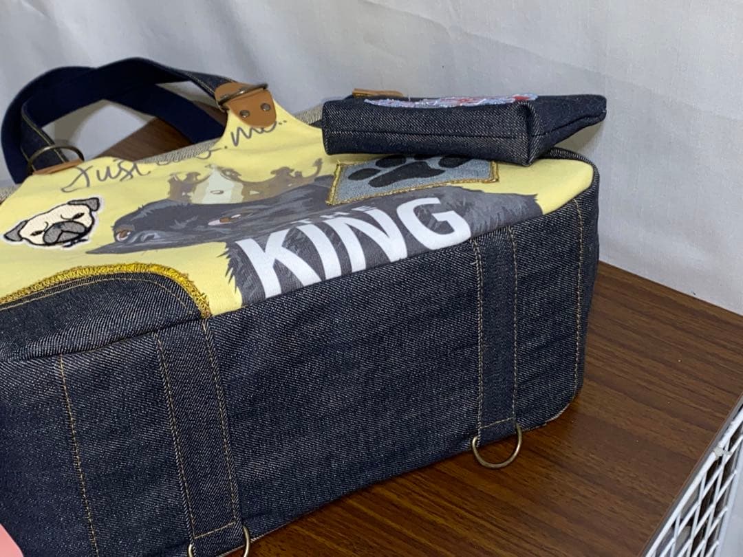 超ポイントバック祭】☆ハンドメイド☆岡山デニムステンシル☆KING