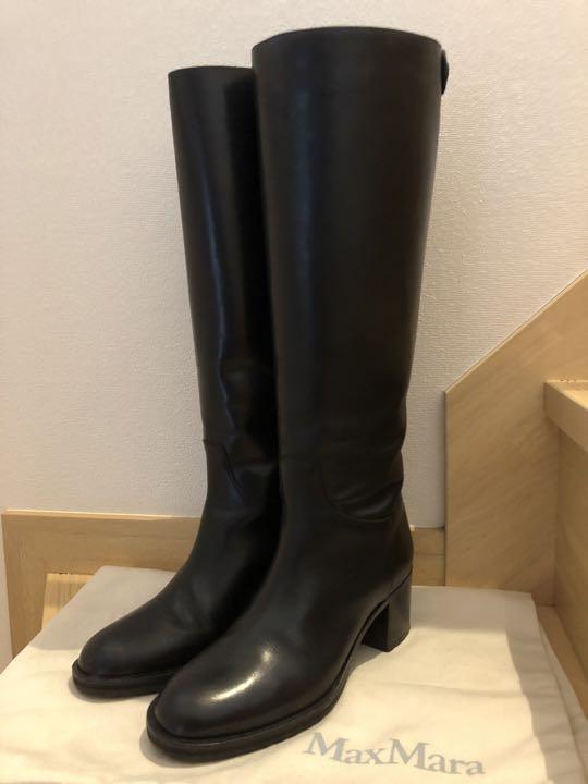 Max Mara マックスマーラ ブーツ 黒 4201624J0040 24.5cm Max Mara(マックスマーラ) ブーツ(レディース) - 海外