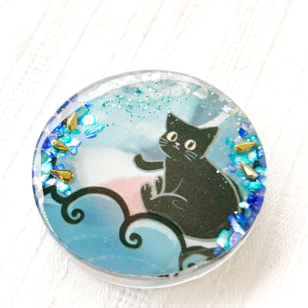 No.2429 ハンドメイド　ヘアゴム　レジン　黒猫