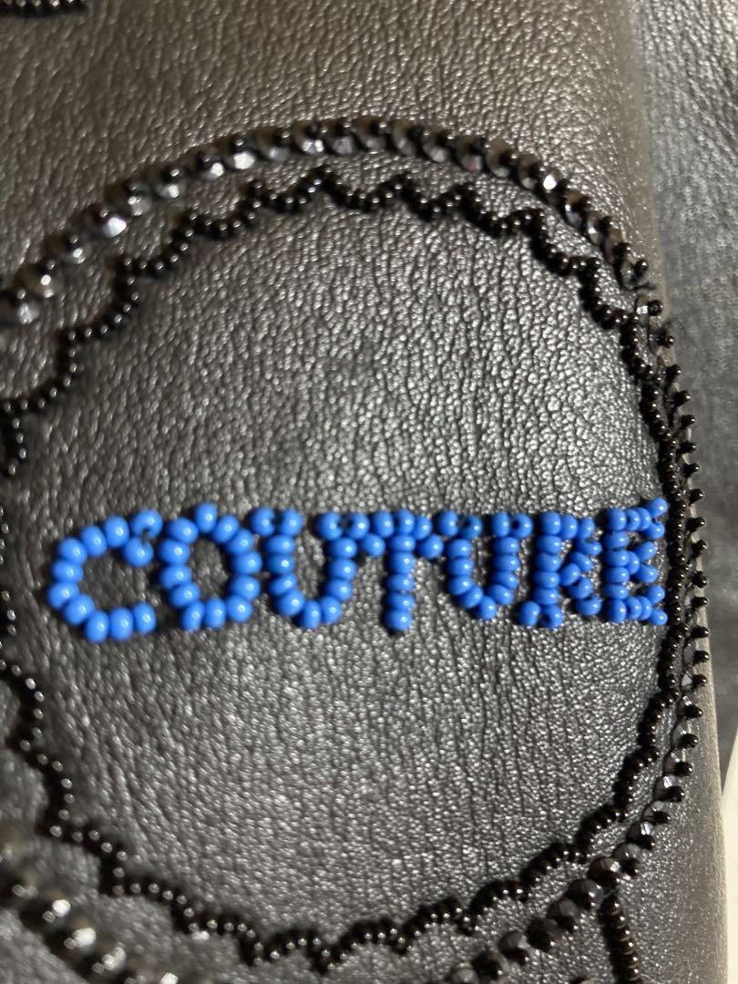 BARBARA RIHL フランス製 レザー トートバッグ 肩掛け ビーズ 刺繍