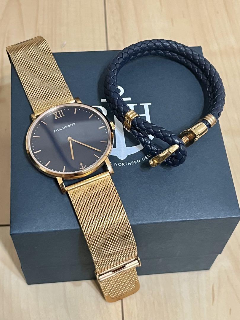 PAUL HEWITT ゴールド メッシュ時計&ブレスレットのセット⏰