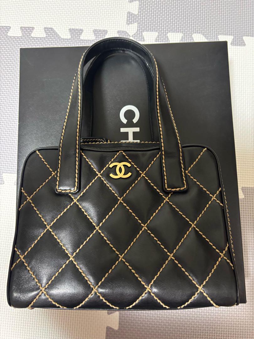 期間限定お買い得商品 |  通販 CHANEL ワイルドステッチ ブラックレザー ハンドバッグ ミニ バッグ