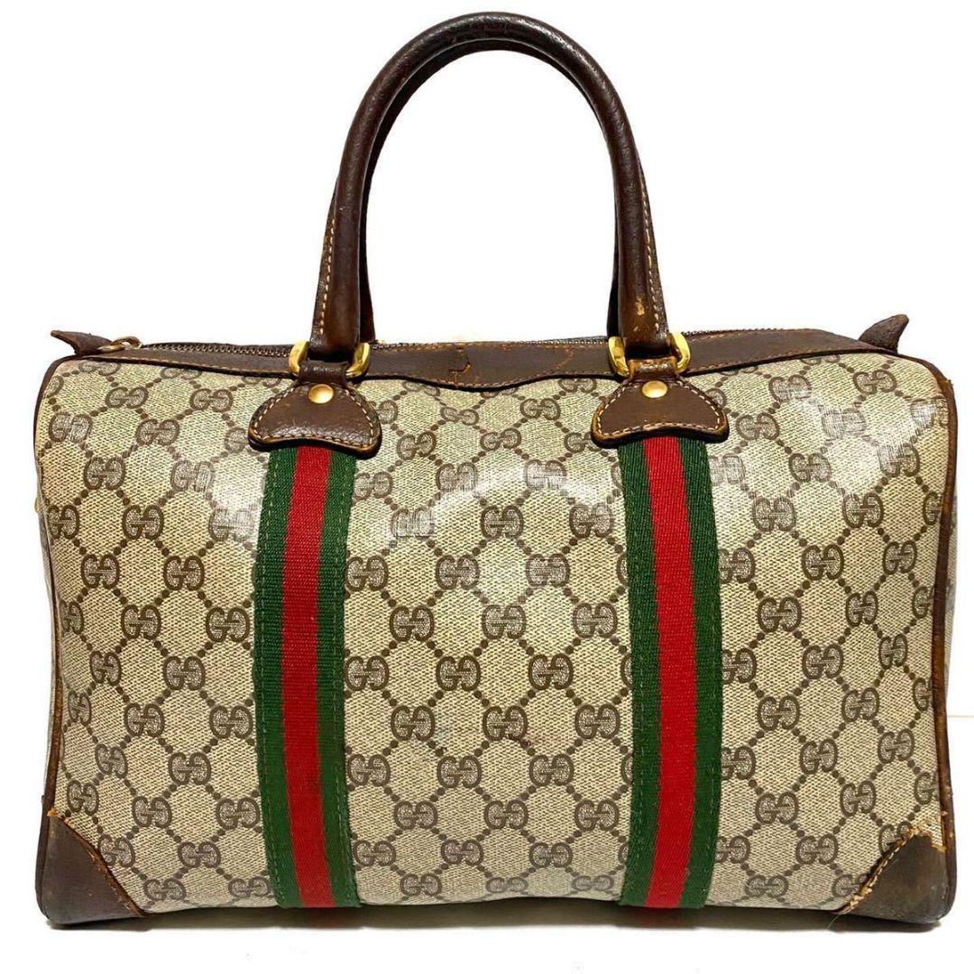 一番の GUCCI グッチ オールドグッチ ボストンバック シェリーライン - ショルダーバッグ