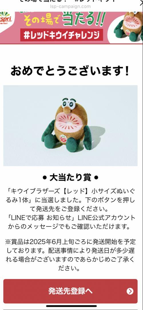 最終値下げ】ゼスプリキウイブラザーズ レッド ぬいぐるみ