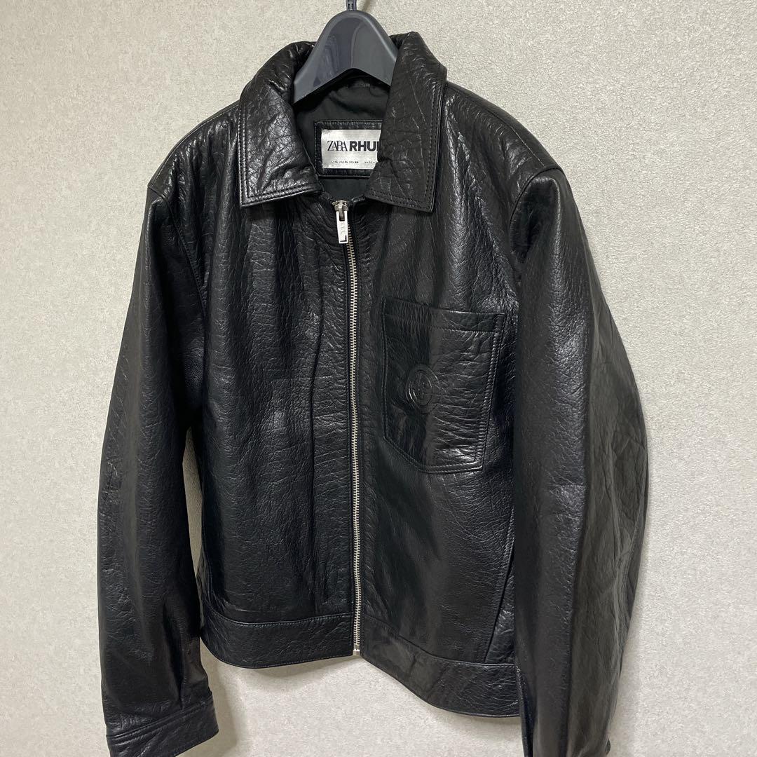 P*r様 RHUIGI ZARAクロップド レザージャケット ジップアップ　ブラ RHUIGI ZARAクロップド レザージャケット ジップアップ ブラック