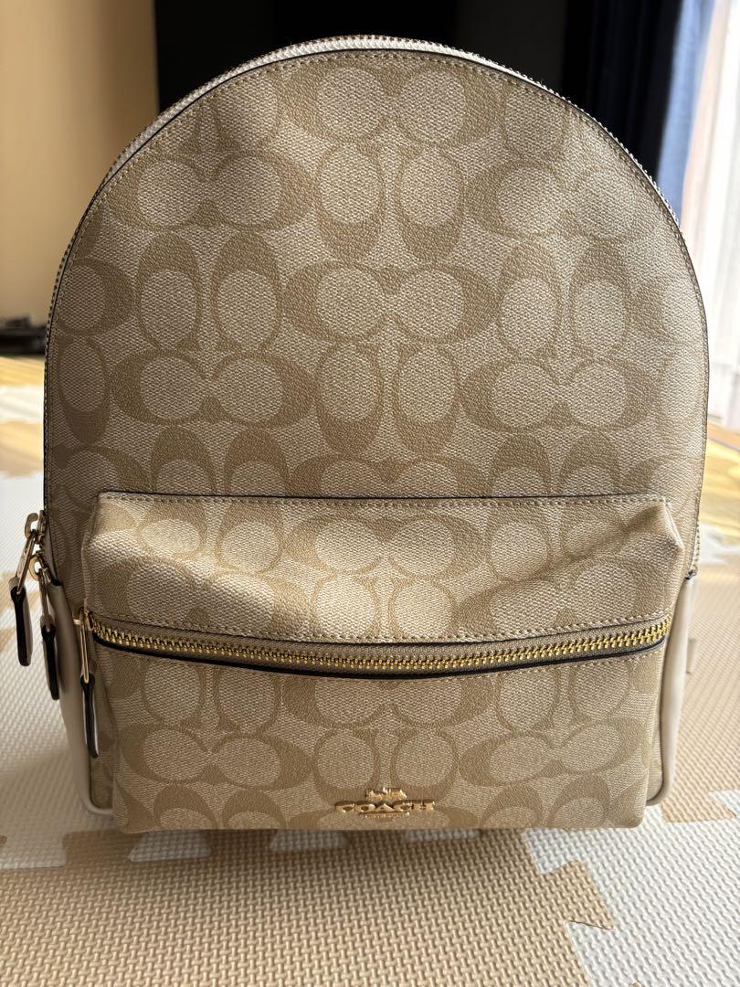 COACH ロゴ柄 リュック ベージュ