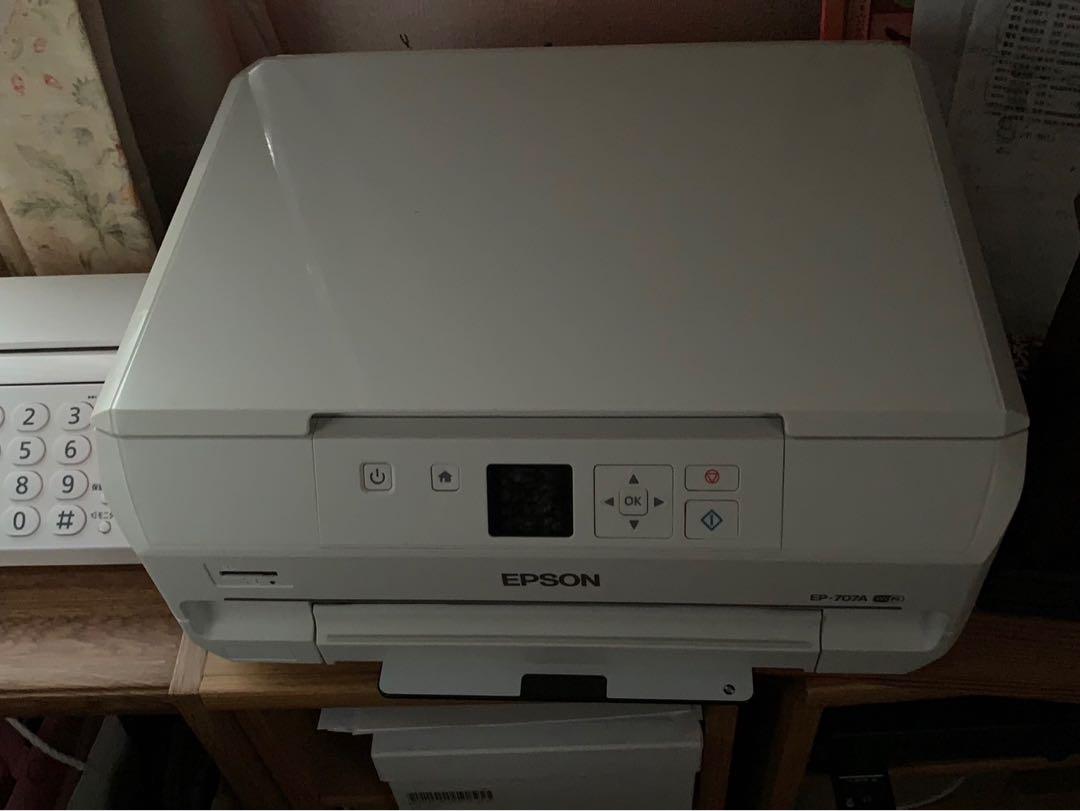 （ジャンク品）エプソンプリンター　型番: EP-707Aホワイト非純正インク付 EPSON エプソン プリンター EP-707A ジャンク品