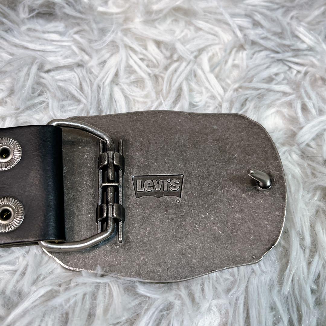 ☆美品☆【LEVI'S リーバイス】高級プレートバックルベルト 本革