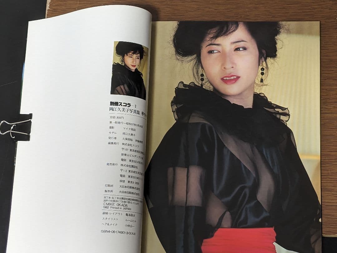 【状態良】岡江久美子写真集 華やかな自転 別冊スコラ1 撮影 マイク岡田　帯付
