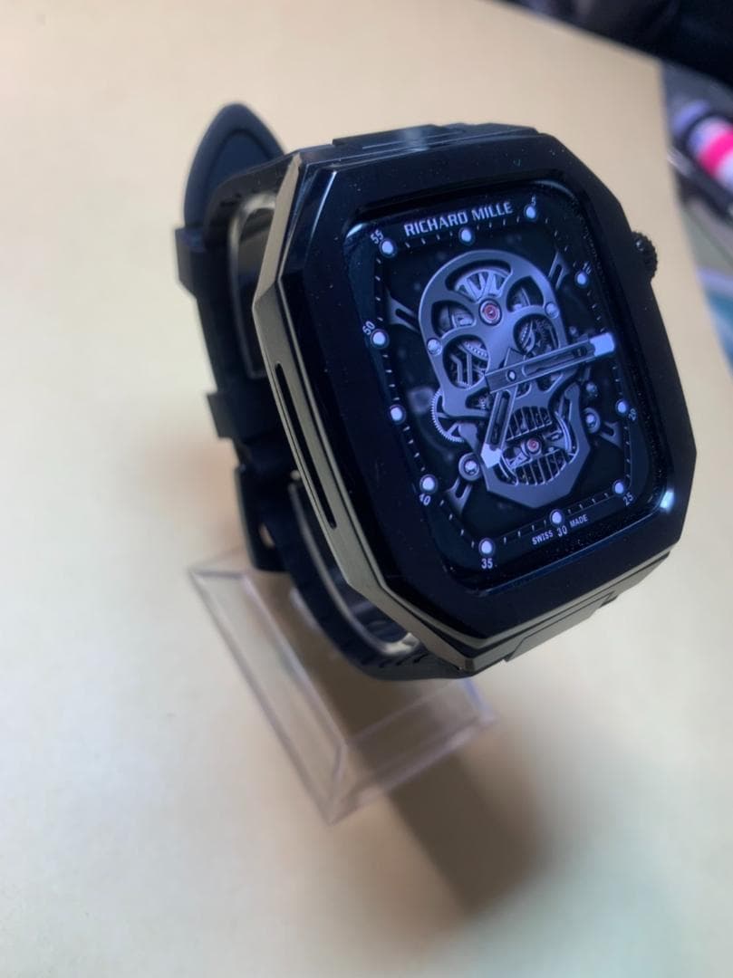 2021春の新作 42mm 黒色 apple watch ラバーバンド カスタム 金属