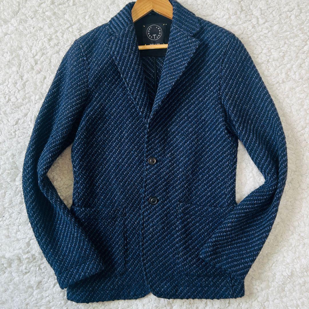 未使用級✨T-JACKETツイード生地テーラードジャケットXS本格イタリア製
