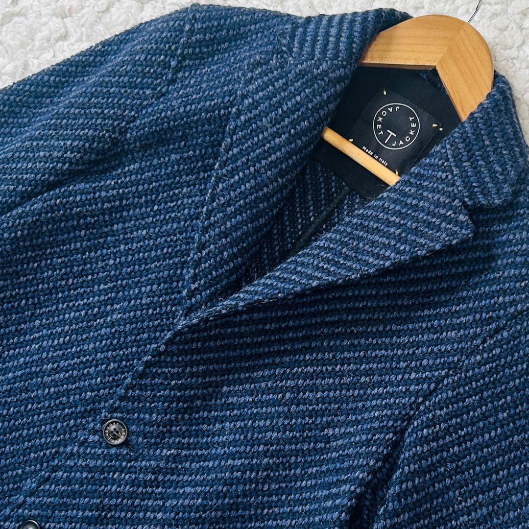 未使用級✨T-JACKETツイード生地テーラードジャケットXS本格イタリア製