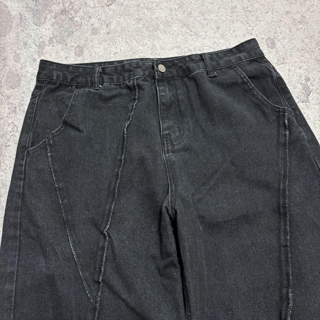 00s archive baggy wide black denim - メルカリ