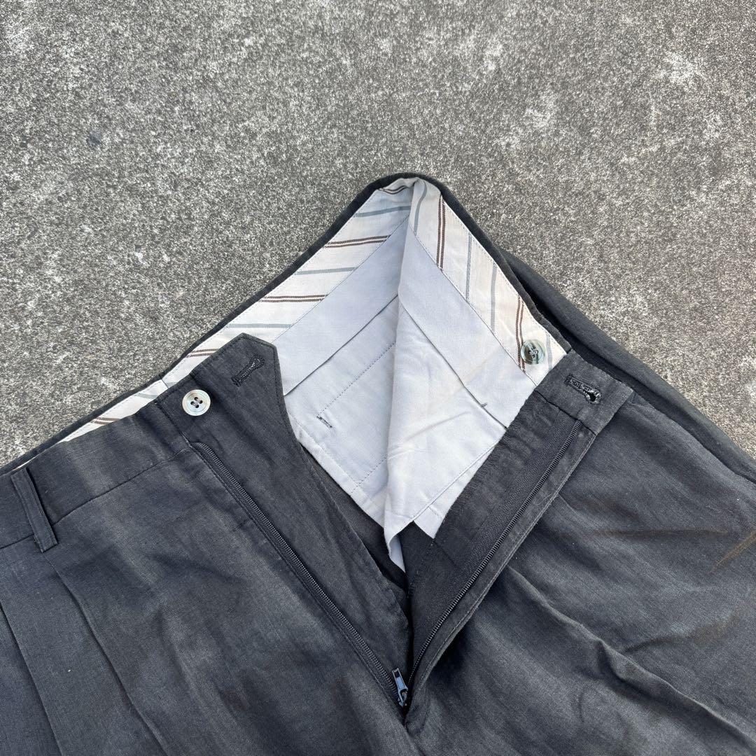パンツ 90s LANVIN linen slacks pants black