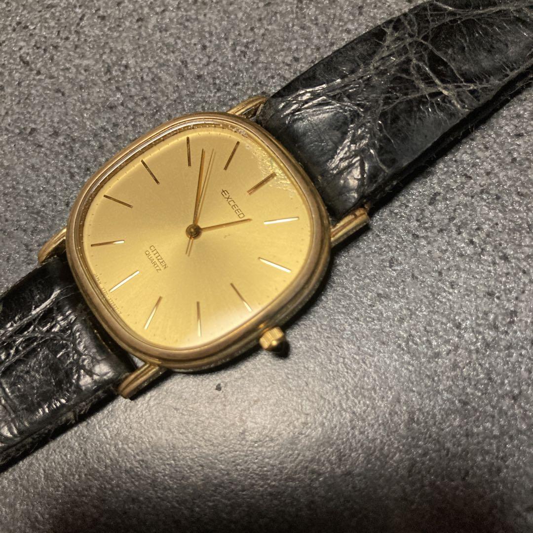 CITIZEN EXCEED ゴールド レザー　ジャンク品