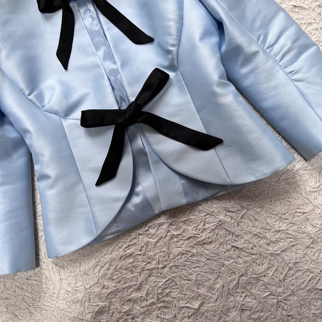 美品 VALENTINO ヴァレンティノ ノーカラージャケット シルク混