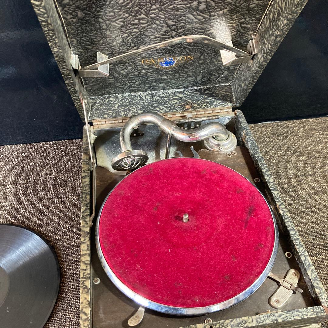 持ち運び式手回し蓄音機 アンティーク レトロ ジャンク 殿堂 1500円