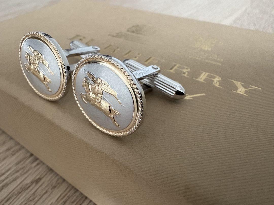 美品Burberrysスターリングシルバー＆K14GF製カフリンクス※付属品無し