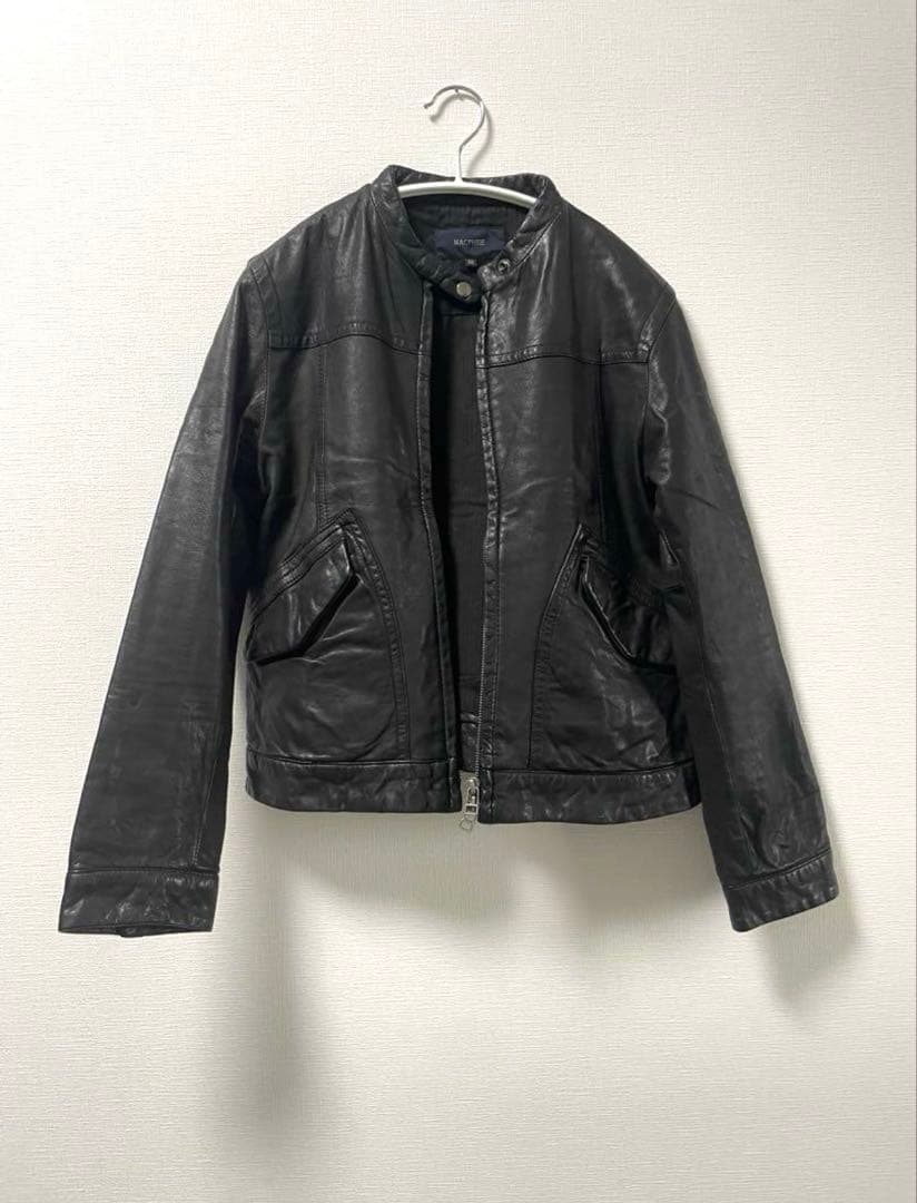 MACPHEEノーカラーレザージャケット トゥモローランド
