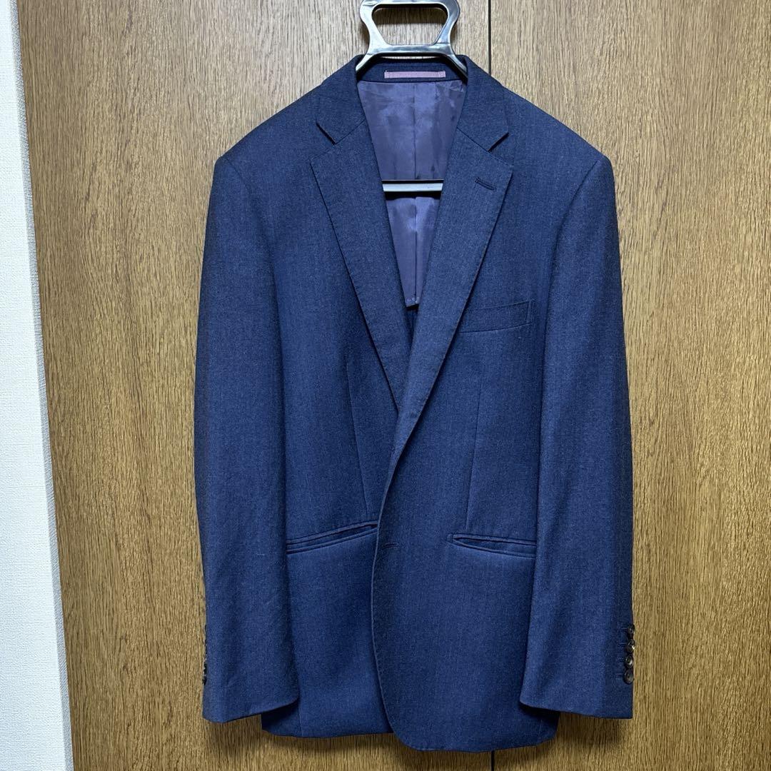 ダークブルー シングルブレスト スーツジャケット