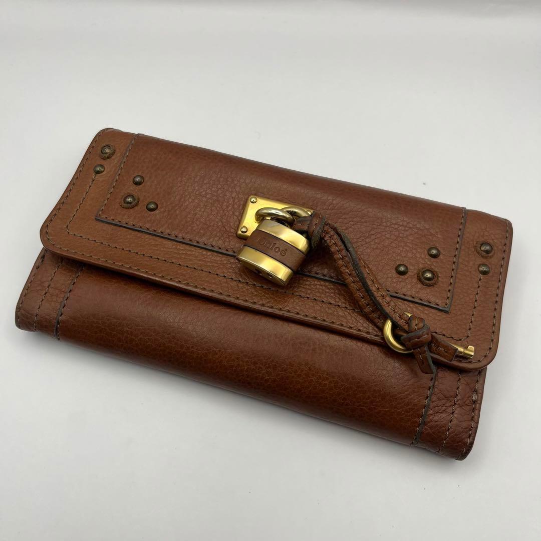 Chloé パディントン 長財布 ブラウン レザー 鍵付 南京錠 - メルカリ