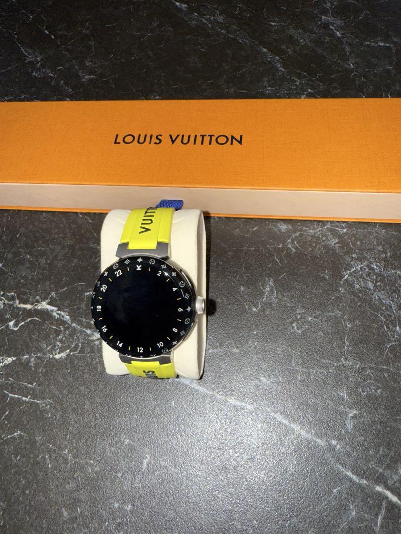 LOUIS VUITTONタンブール 時計 ベルト ブラック/イエロー