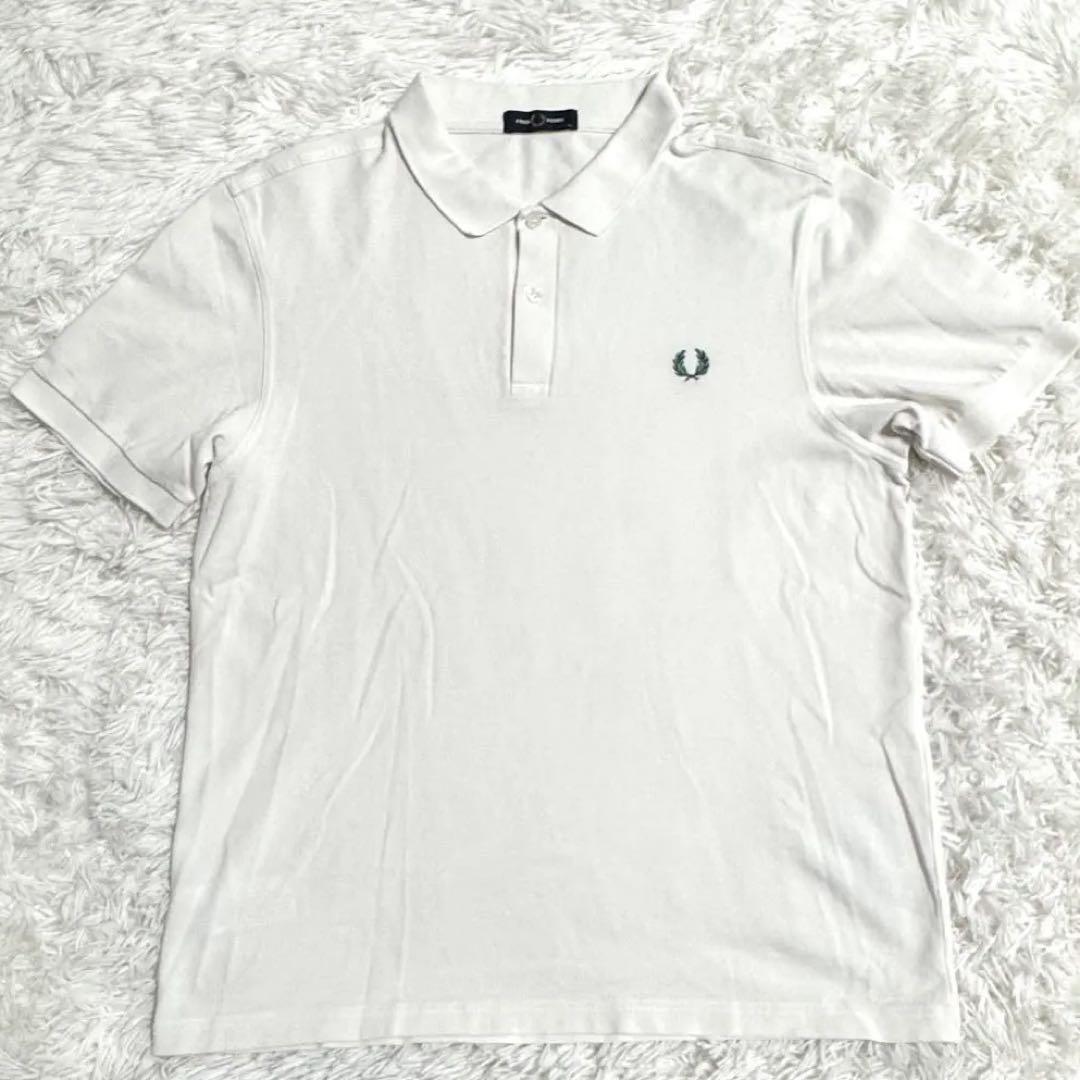 FRED PERRY - FREDPERRY ポロシャツ 白 S 月桂樹刺繍 肩章 国内
