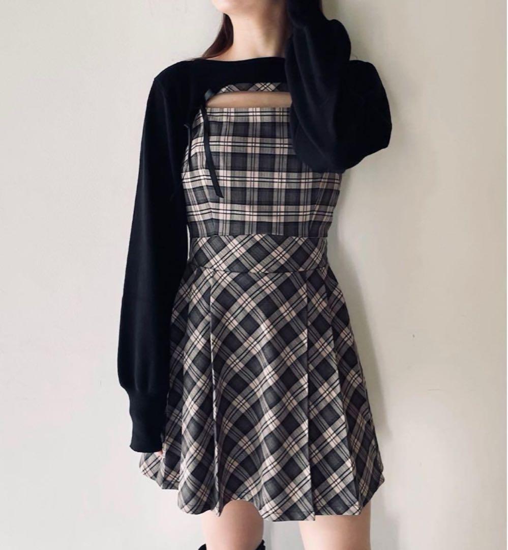 NOMAE ショートニット×キャミワンピースセット　ベージュ