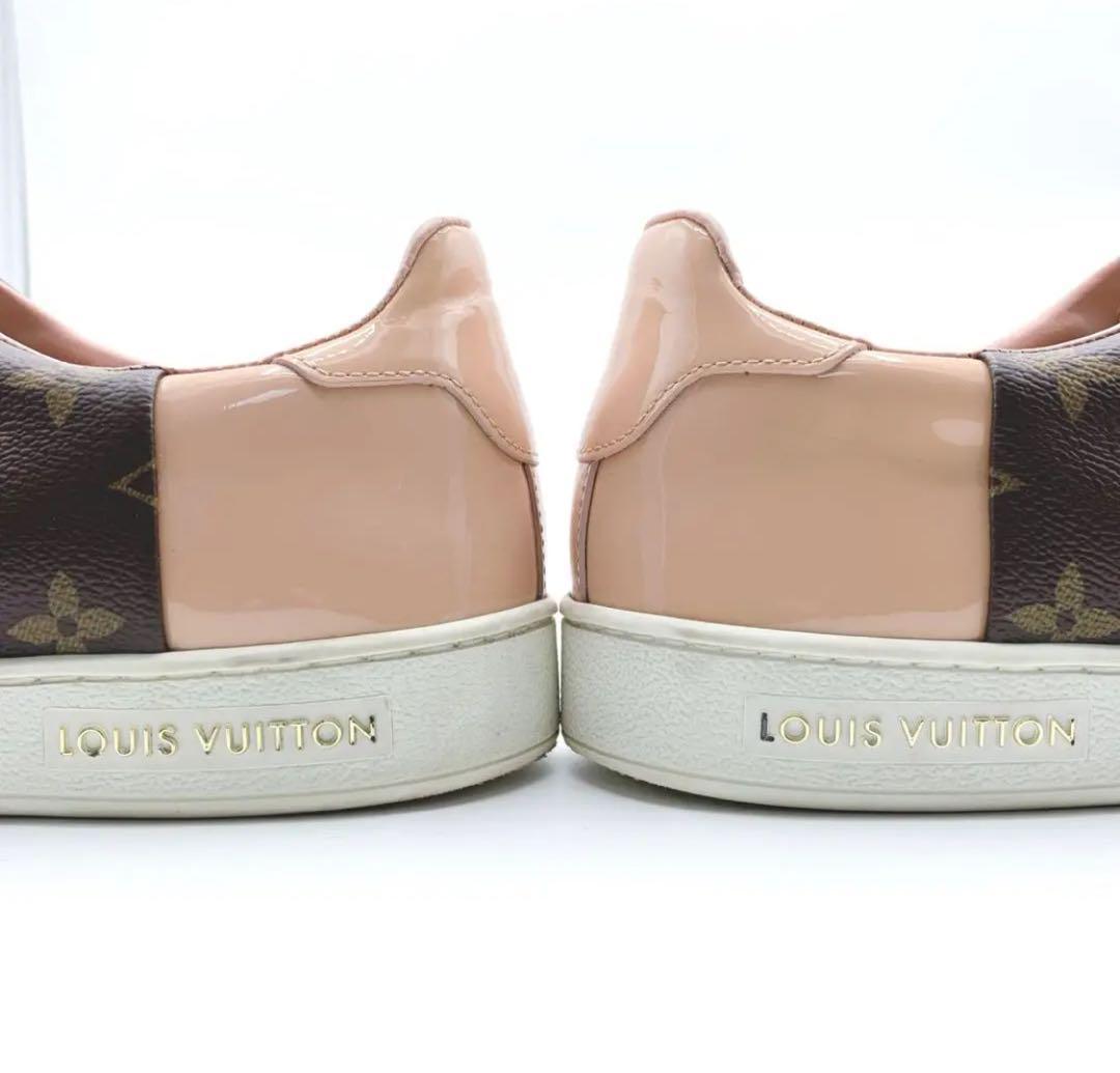 ルイヴィトン　モノグラム　スニーカー　シューズ　ブラウン　ピンク