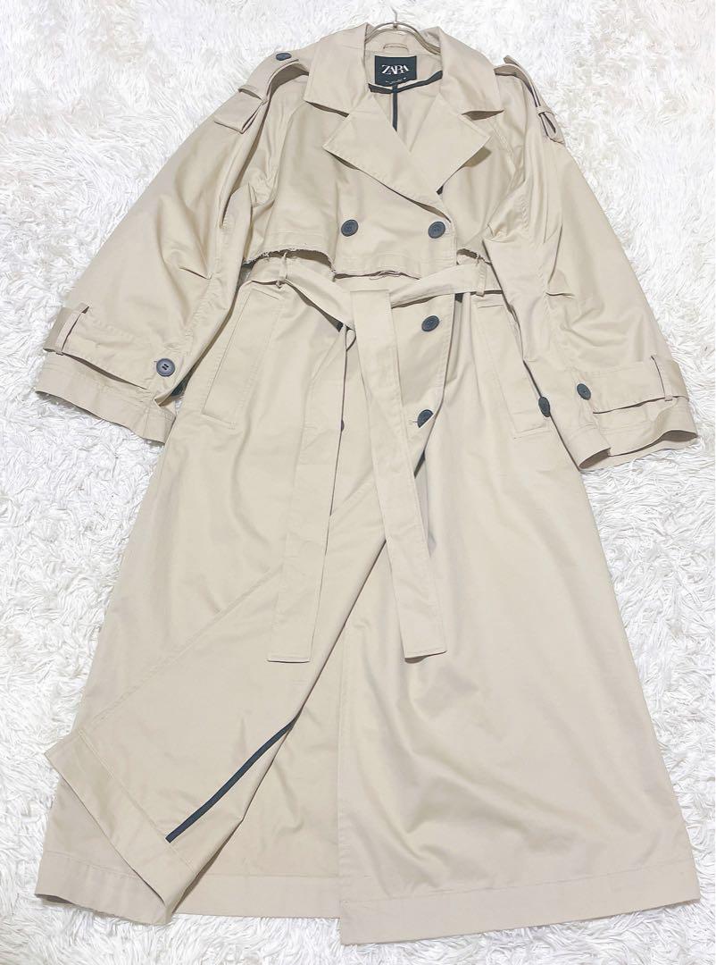 ZARA 2024SSエキストラロングトレンチコート Lサイズ - メルカリ