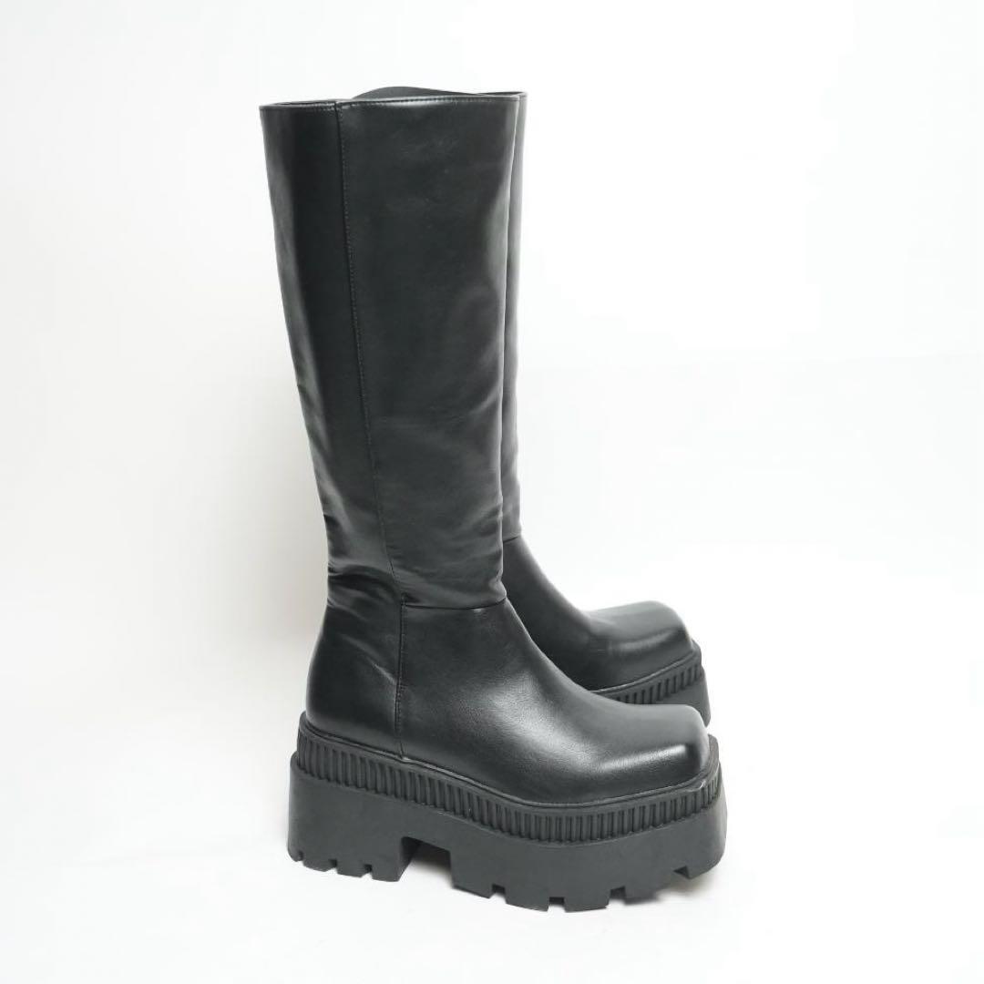 スライ SLY ロングブーツ 厚底 トラックソール 22.5-23cm22.5cm・SLY WWW_MORNINGWALKER_COM