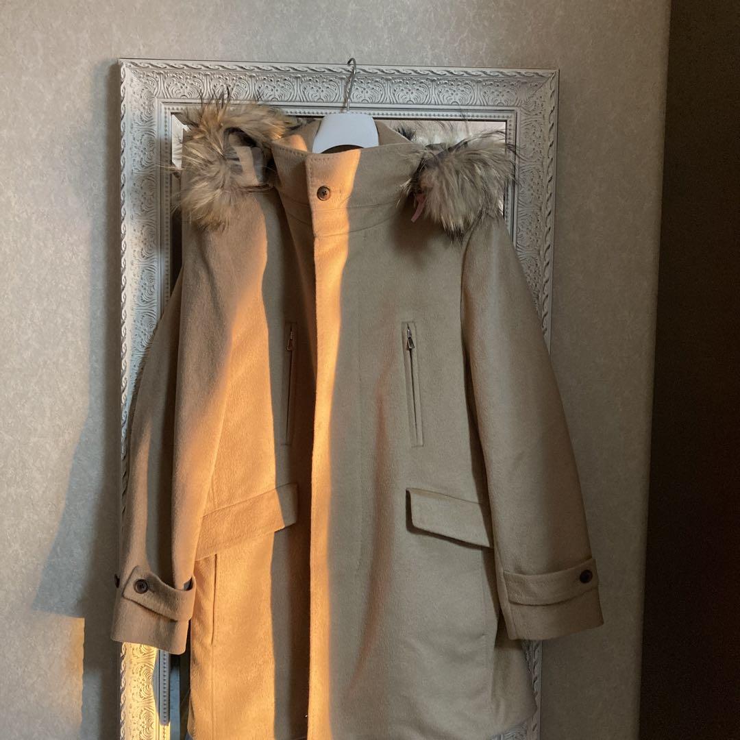 美品　コムサメン　ファーコート