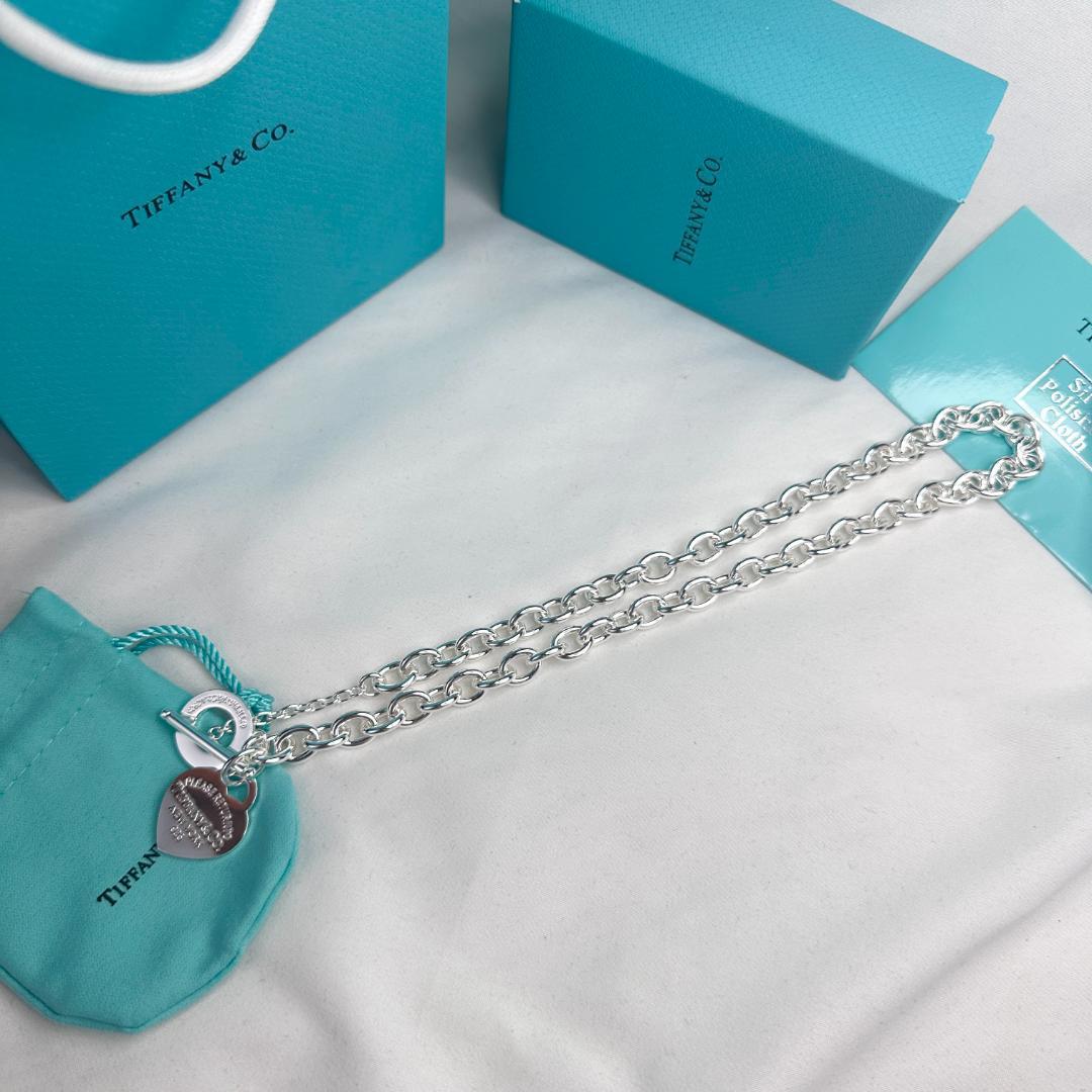 極美品 Tiffany & Co フル ハート トグル ペンダント ネックレス