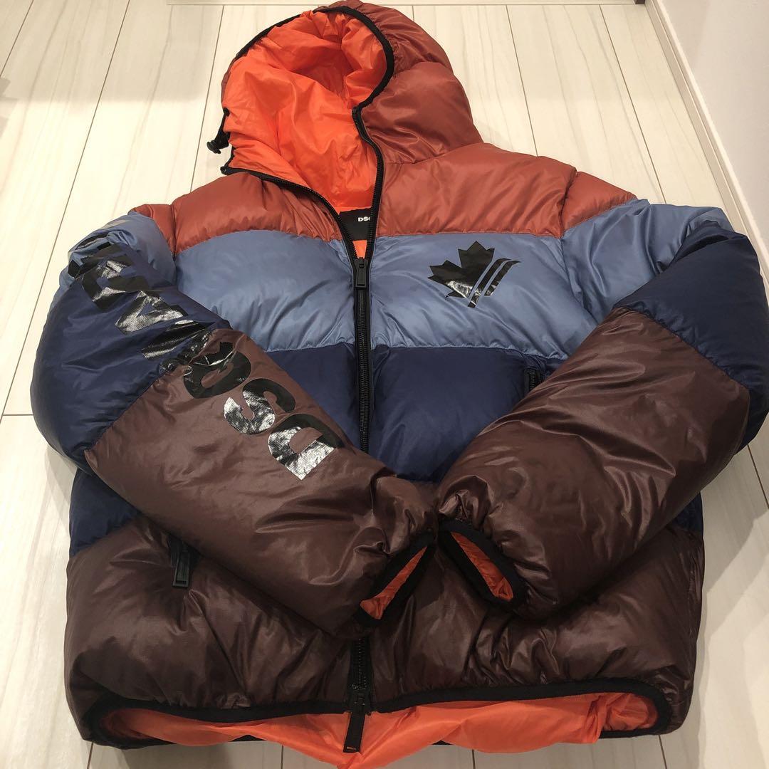 DSQUARED2 ダウンジャケット サイズ52 オレンジ 青 茶色
