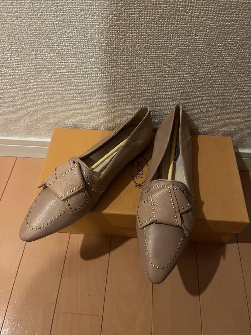 【新品】トッズ レディース パンプス キャメル スタッズ #37.5