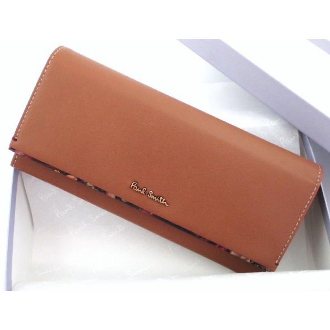 ☆店頭完売☆新品☆箱付 ポールスミス 長財布 かぶせ キャメル☆