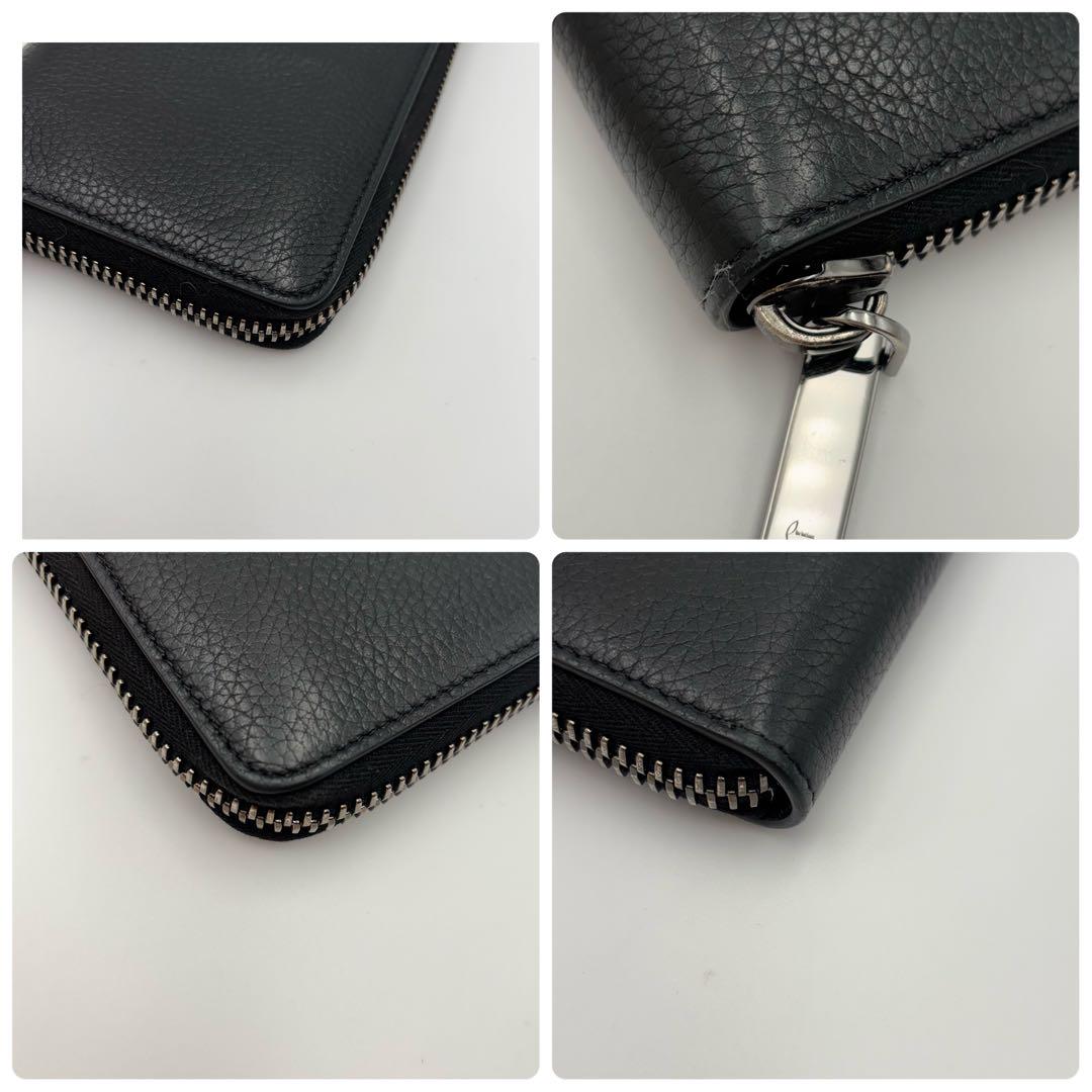 付属付　美品　ルブタン パネトーネ ラバー ラウンドファスナー 長財布