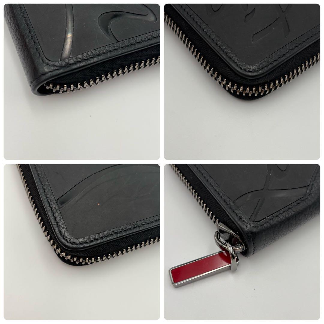 付属付　美品　ルブタン パネトーネ ラバー ラウンドファスナー 長財布