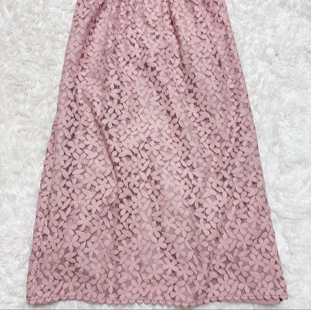 極美品 ケイトスペード 総レース 刺繍 花柄 ロングワンピース
