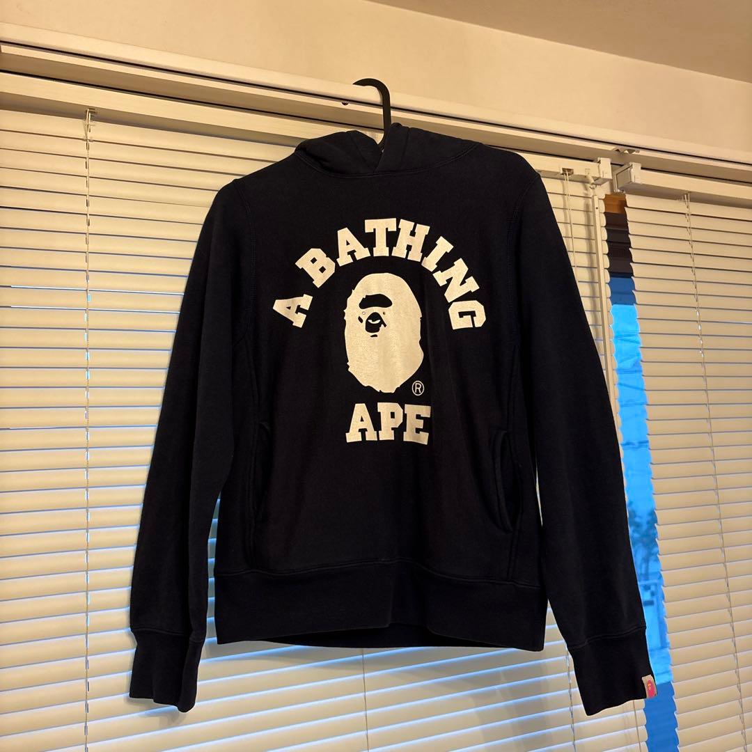 A BATHING APE ネイビー パーカー SサイズS A BATHING APE