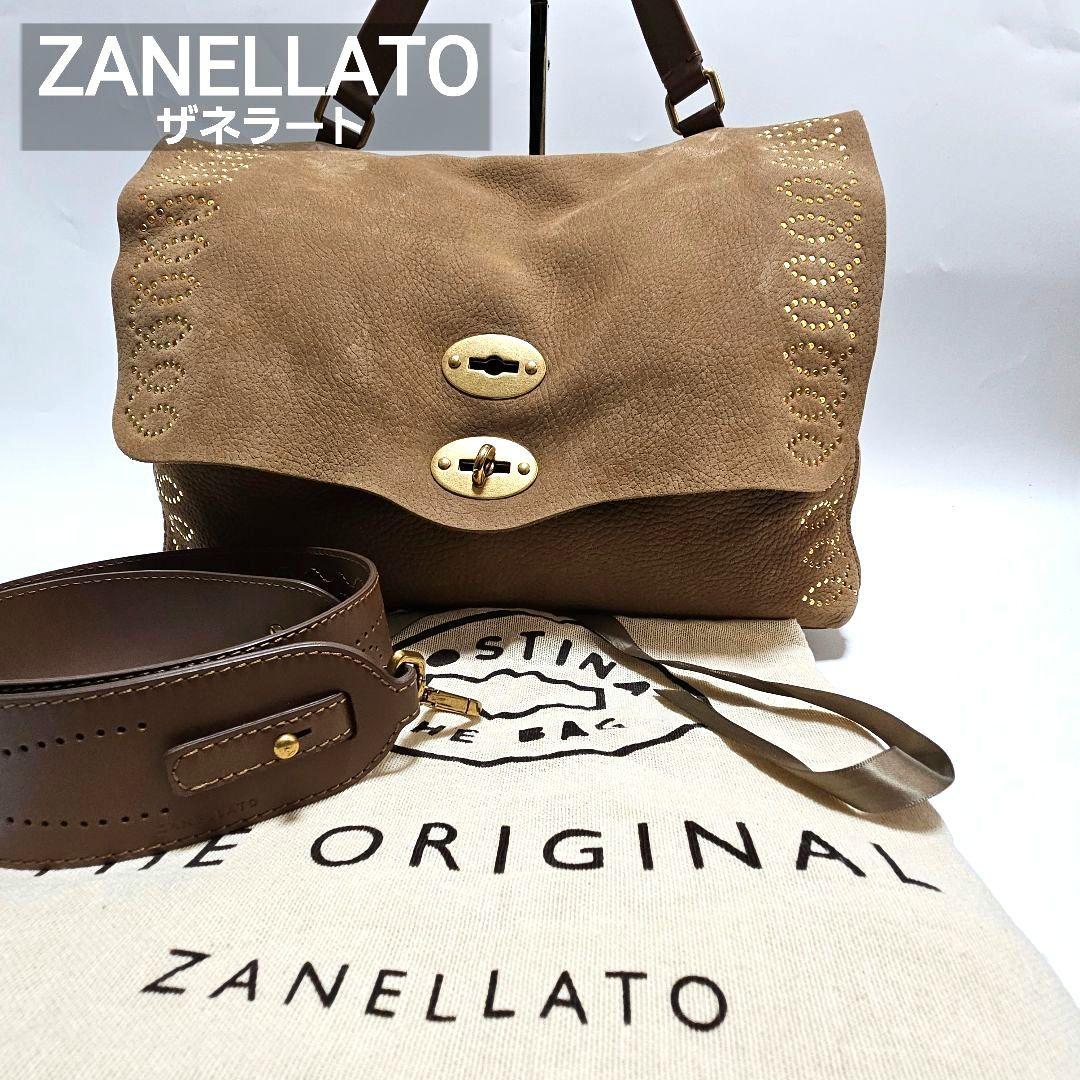 ZANELLATO ブラウンレザーショルダーバッグ