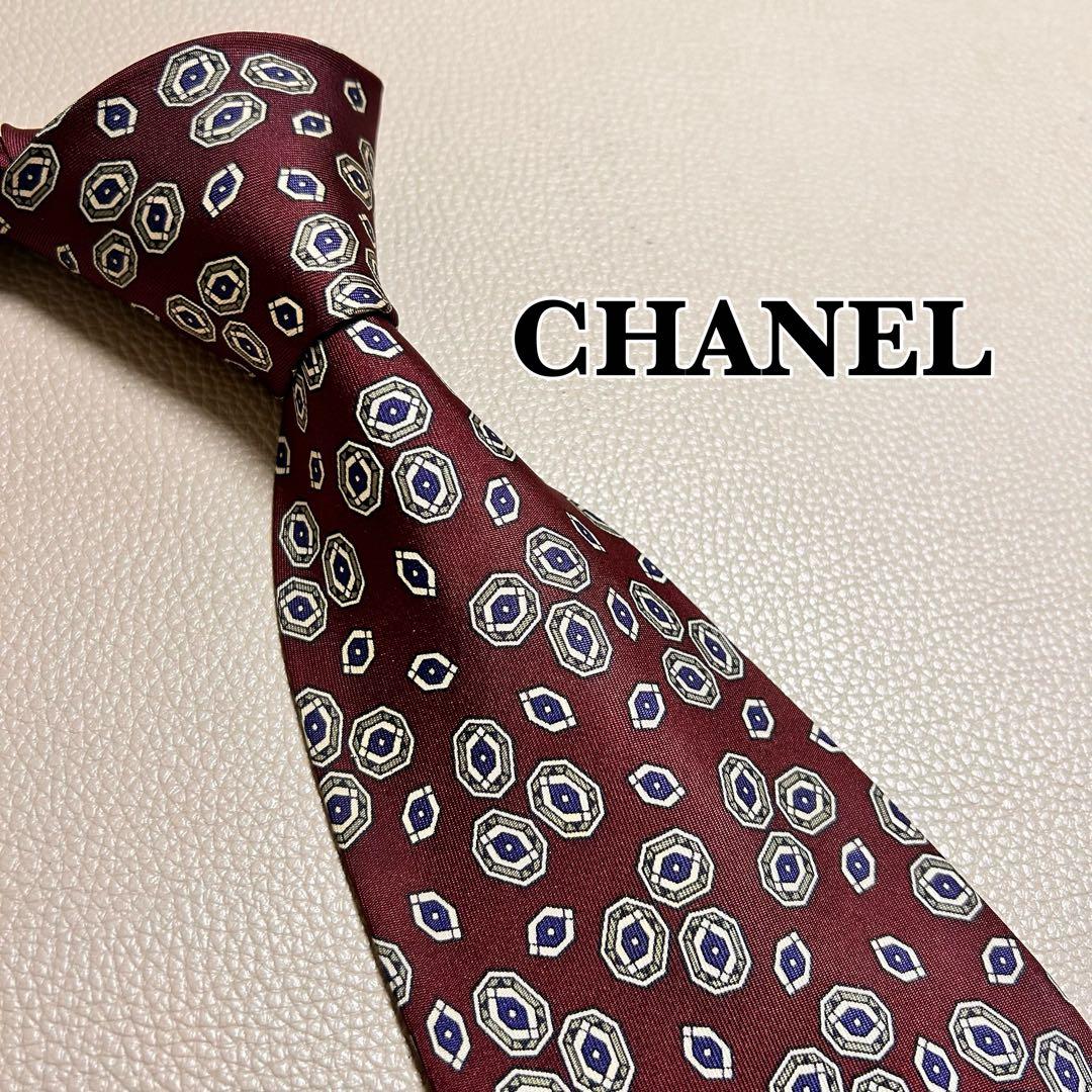 シャネル ネクタイ ストライプ ドット チェック レッド 赤色 - メルカリ