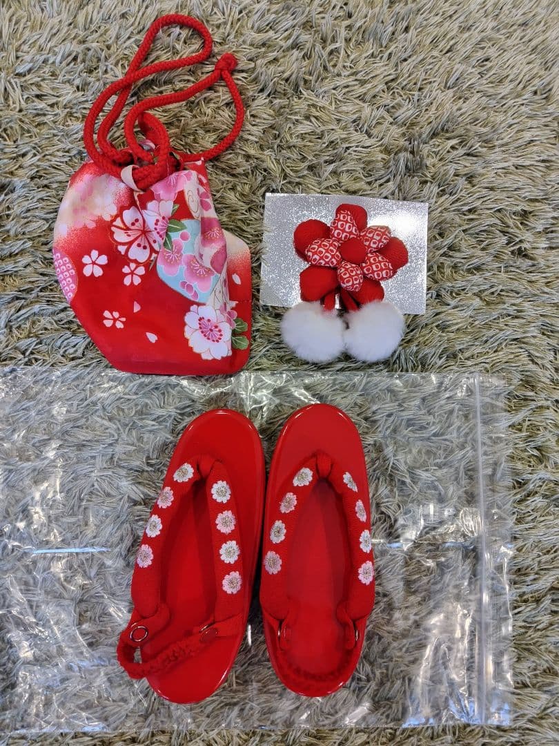 花ひめ 3歳用の七五三着物セットやや傷や汚れあり