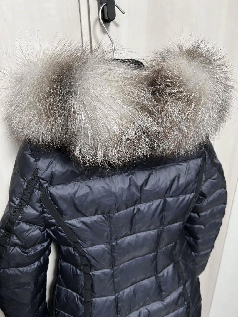 MONCLER エルミファー フォックスファー ダウンジャケット 4 ネイビー色 画像7