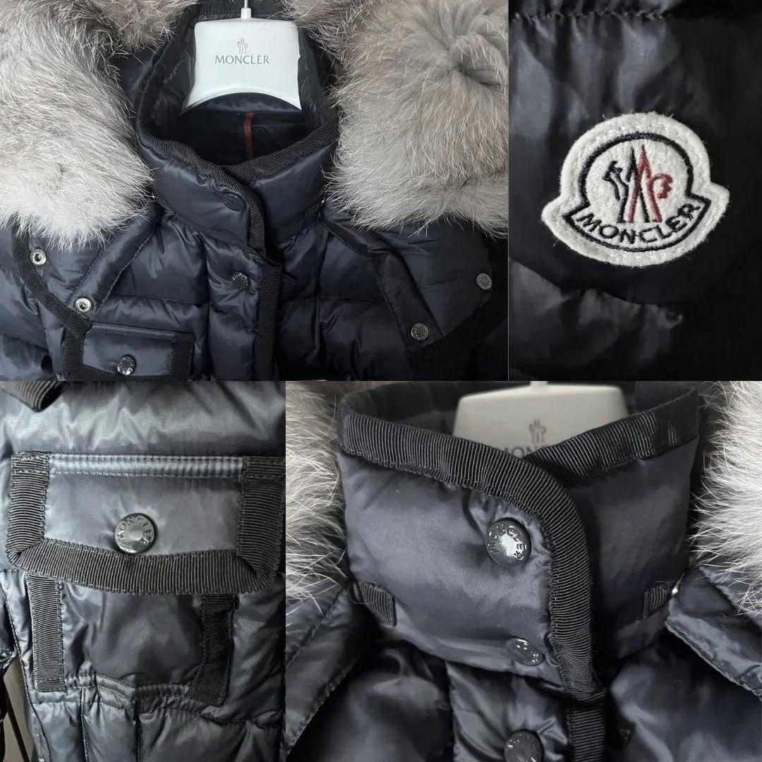MONCLER エルミファー フォックスファー ダウンジャケット 4 ネイビー色 画像8